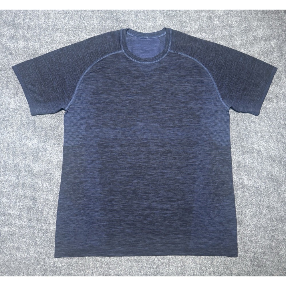 Lululemon Metal Vent Tech Shirt Men XL Navy Blue Short Sleeve Gym Workout